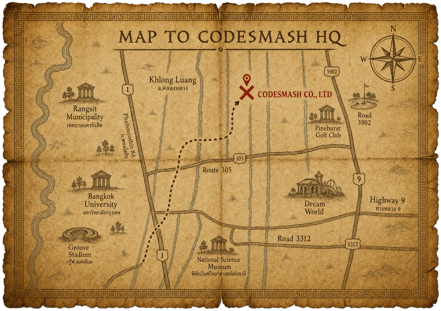 Treasure map to CODESMASH HQ